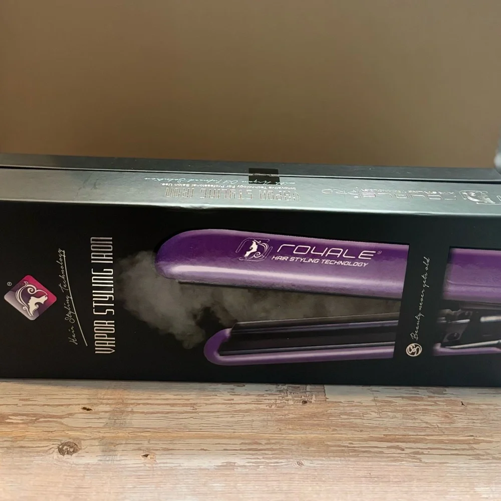 Royale Ceramic Tourmaline Vapor Flat Iron w Argan Oil Infusion Hair Straightener